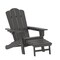 Flash Furniture Gray Adirondack Chair with Ottoman and Cupholder LE-HMP-1044-110-GY-GG - alternate 3